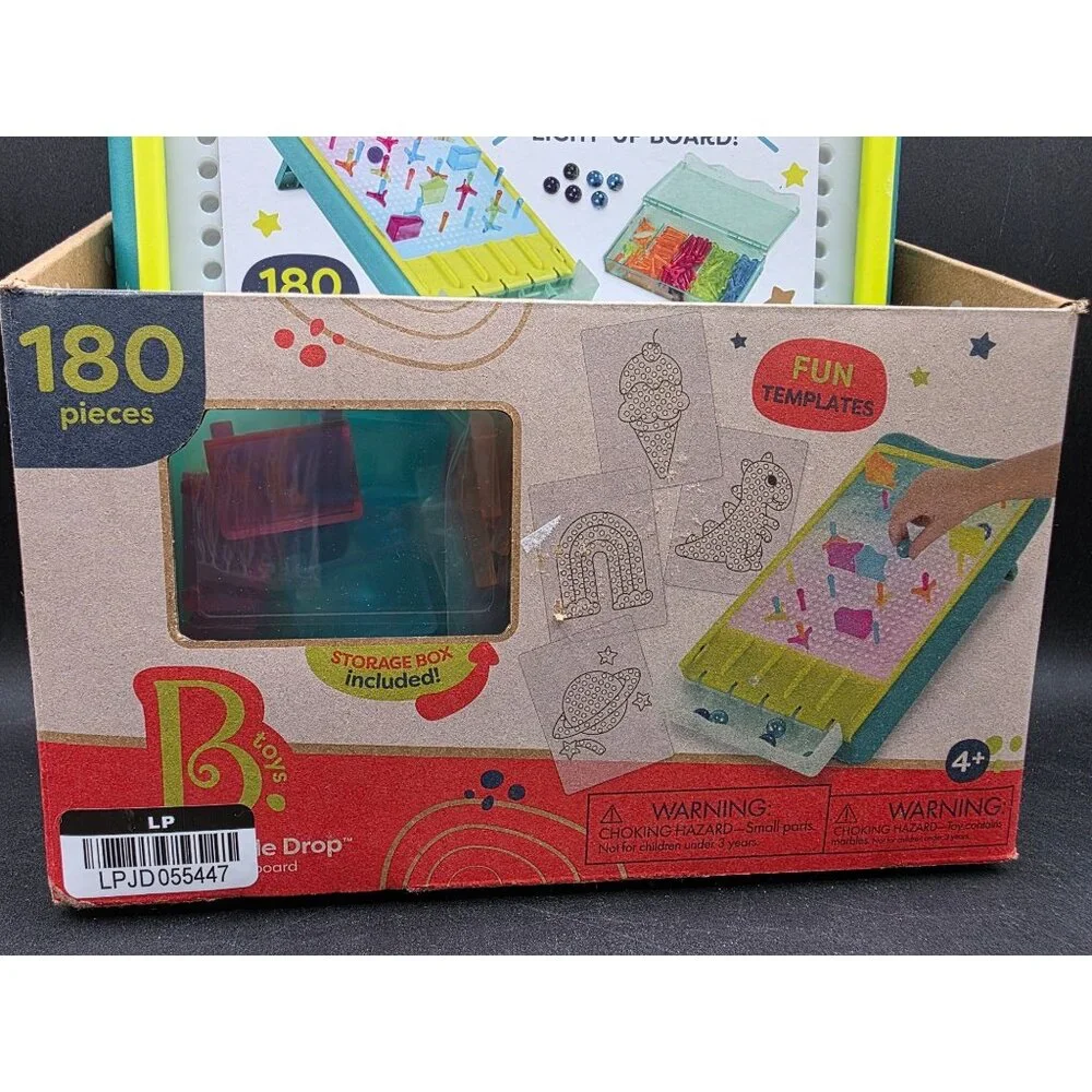 B. Toys 180-Piece Color-Changing Light-Up Board With Peg & Marble Run Set